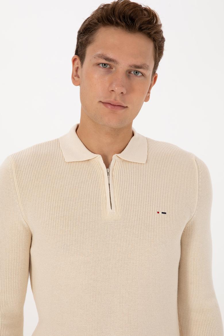 Erkek Krem Basic Kazak - 50313685071