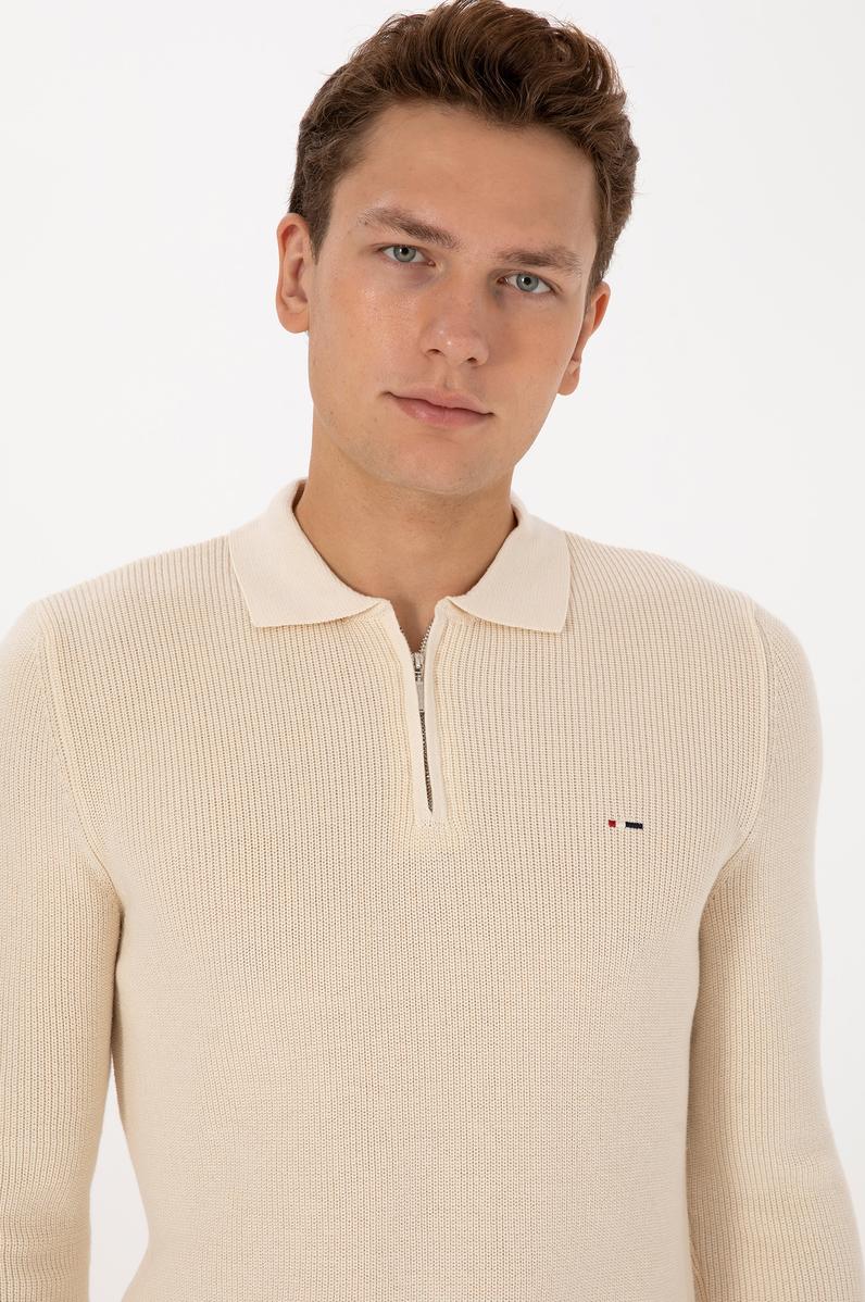 Erkek Krem Basic Kazak
