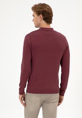 Erkek Bordo Basic Triko Hırka - 50313690076