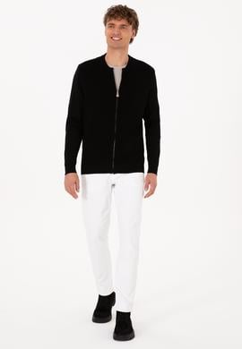 Erkek Siyah Basic Triko Hırka - 50313721024