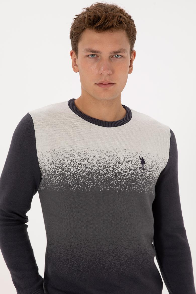 Erkek Regular Fit Bisiklet Yaka Antrasit Kazak - 50314985026