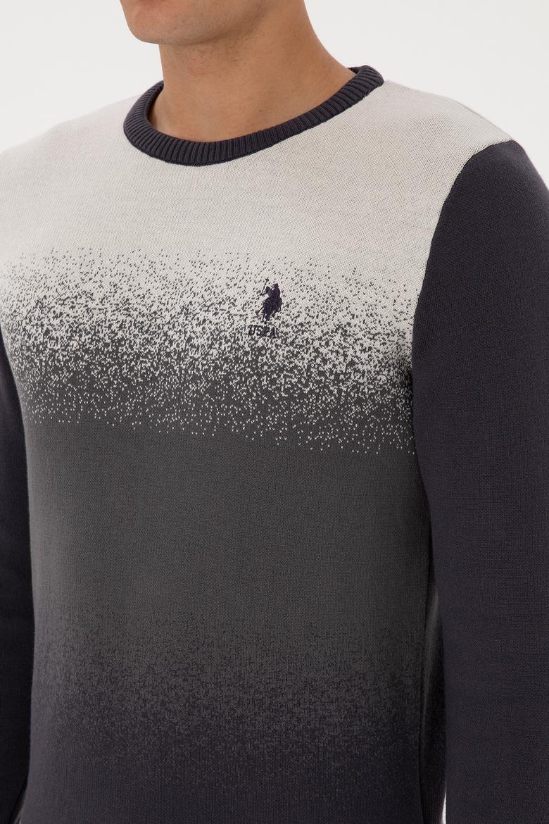 Erkek Regular Fit Bisiklet Yaka Antrasit Kazak - 50314985026