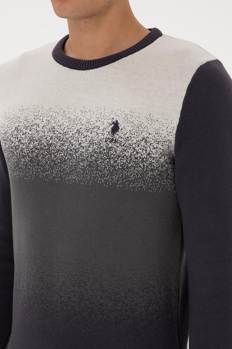 Erkek Regular Fit Bisiklet Yaka Antrasit Kazak