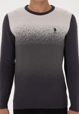 Erkek Regular Fit Bisiklet Yaka Antrasit Kazak - 50314985026