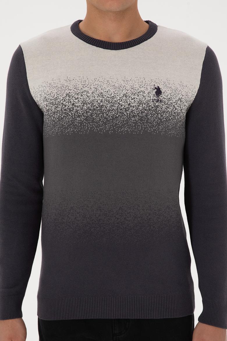 Erkek Regular Fit Bisiklet Yaka Antrasit Kazak - 50314985026