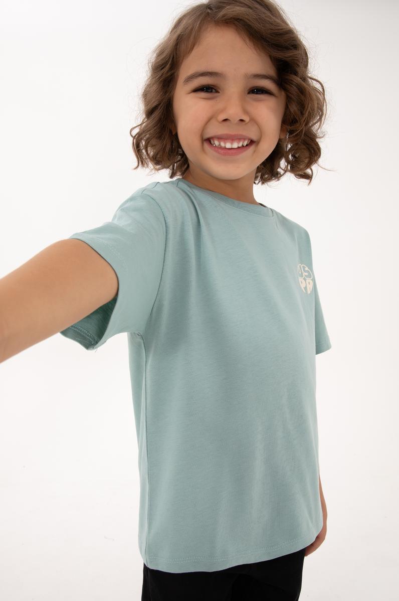 Erkek Çocuk Mint Bisiklet Yaka Basic Tişört