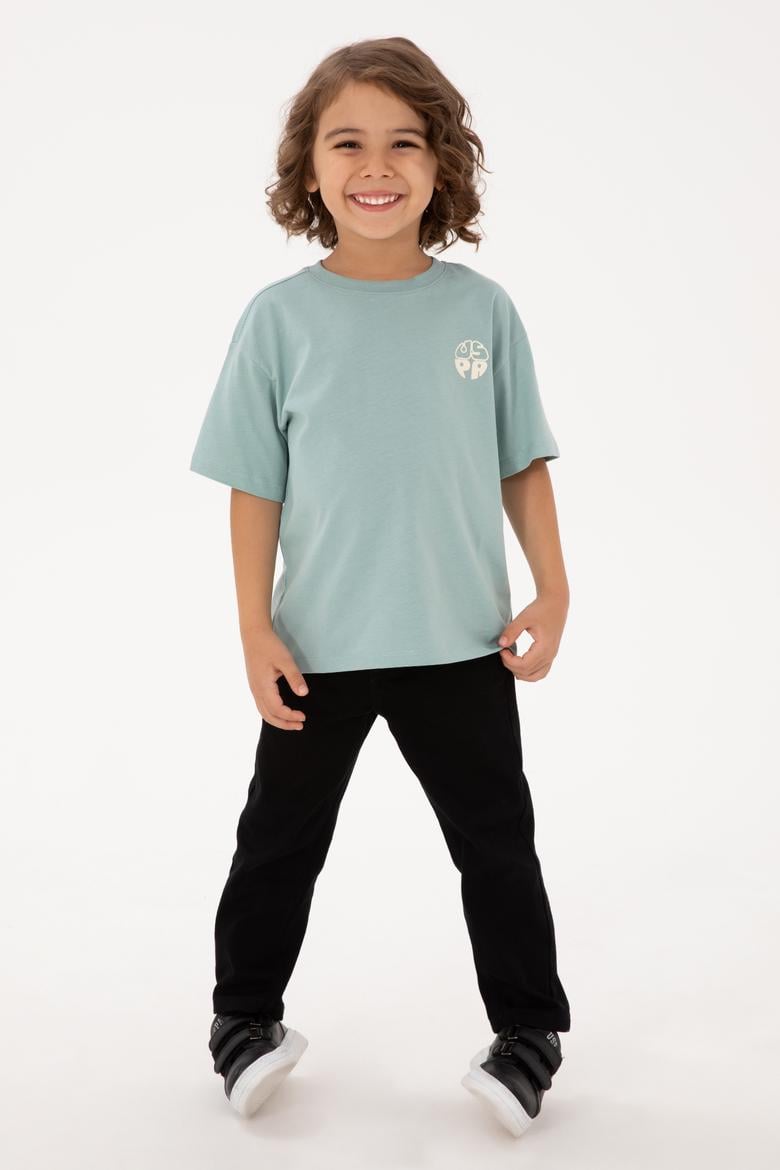 Erkek Çocuk Mint Bisiklet Yaka Basic Tişört - 50313887001