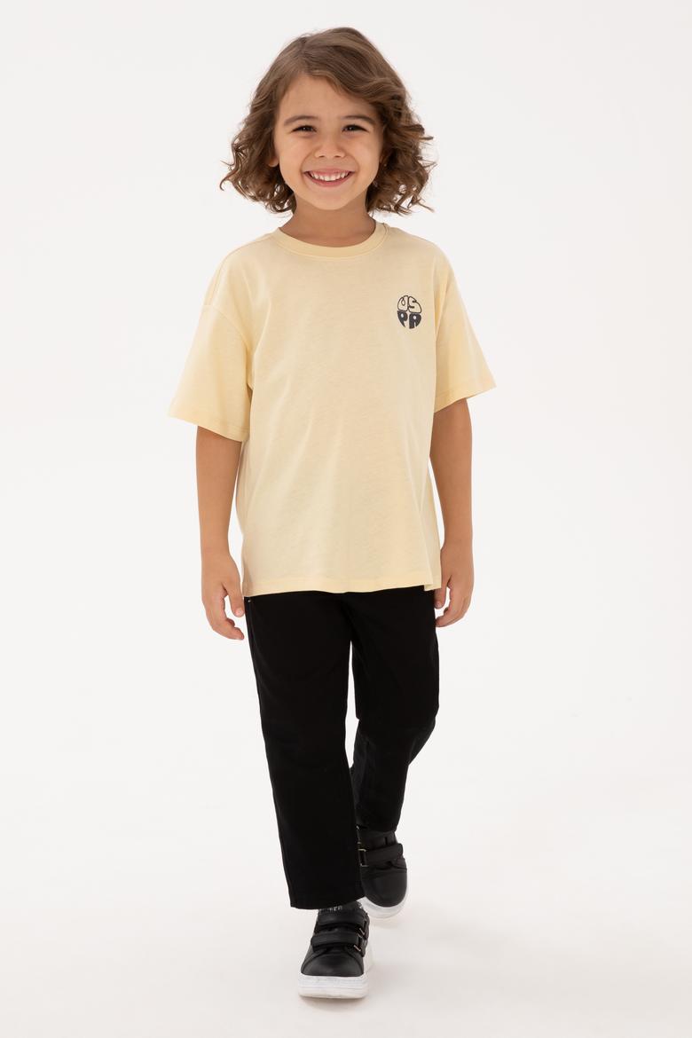 Erkek Çocuk Beyaz Basic Tişört - 50313887013