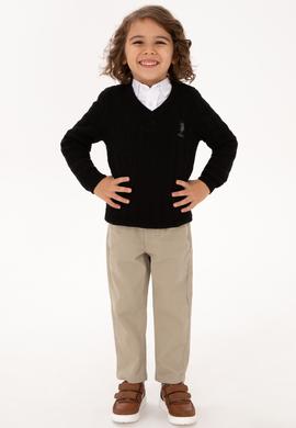 Erkek Çocuk Siyah Basic Kazak - 50315639034