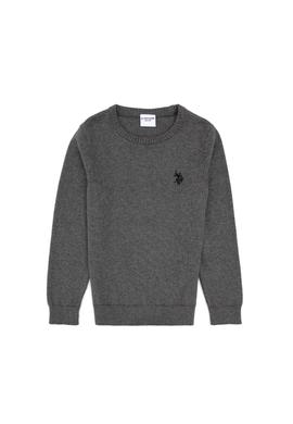 Erkek Çocuk Gri Melanj Basic Kazak - 50315586038