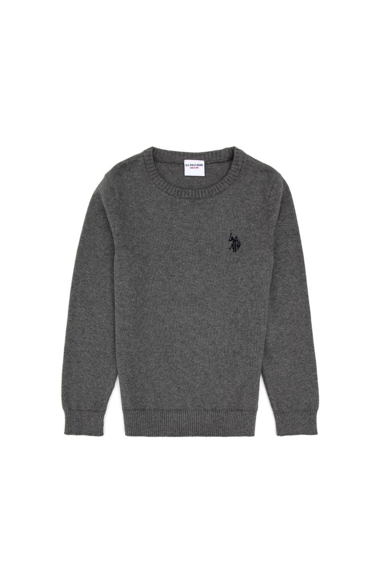 Erkek Çocuk Gri Melanj Basic Kazak - 50315586038