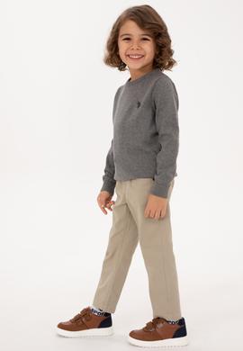 Erkek Çocuk Gri Melanj Basic Kazak - 50315586038