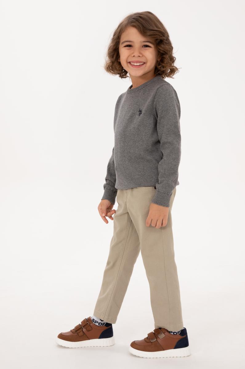 Erkek Çocuk Gri Melanj Basic Kazak