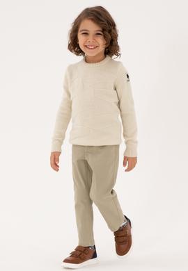 Erkek Çocuk Açık Haki Kanvas Pantolon - 50317183052