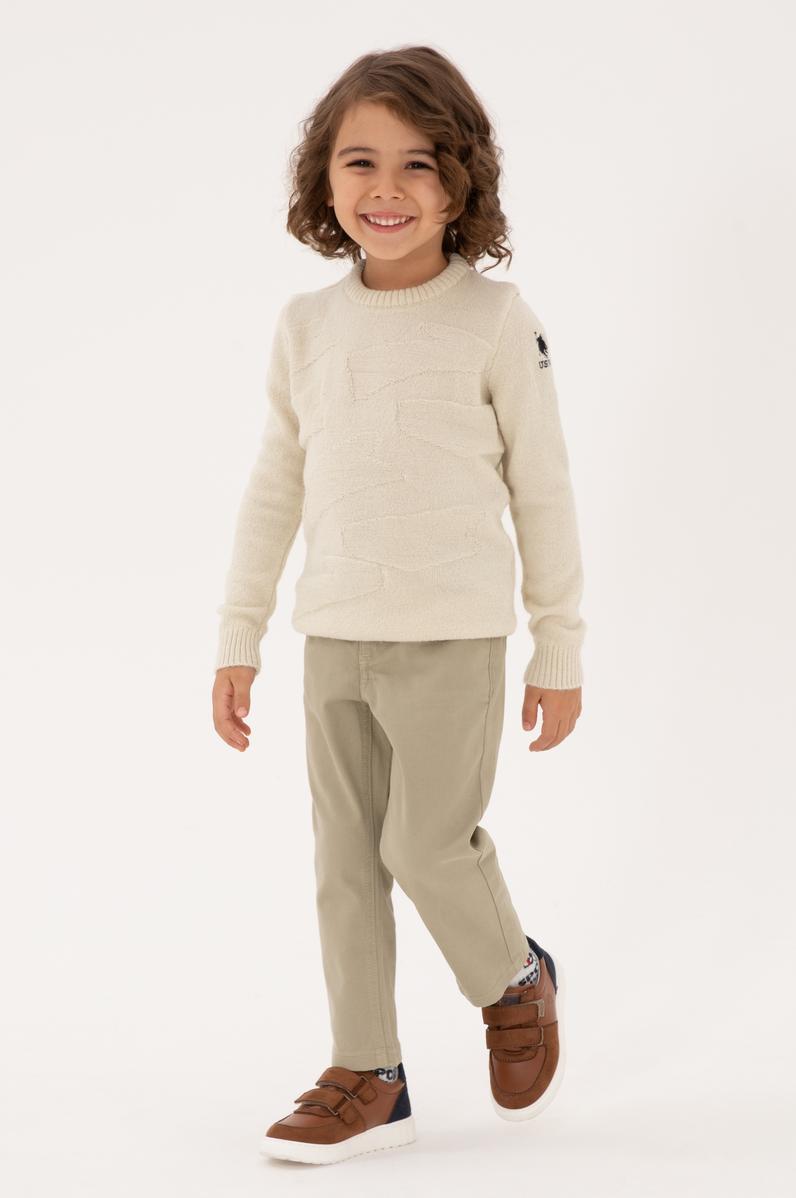 Erkek Çocuk Açık Haki Kanvas Pantolon