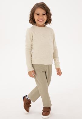 Erkek Çocuk Açık Haki Kanvas Pantolon - 50317183052