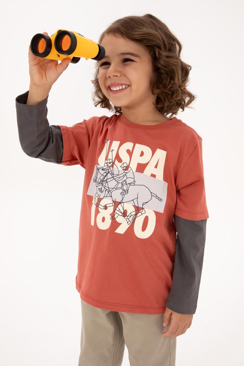 Erkek Çocuk Gül Kurusu Bisiklet Yaka Süprem Sweatshirt