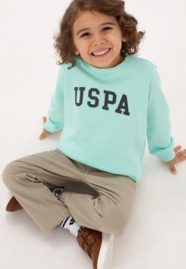 Erkek Çocuk Yeşil Basic Bisiklet Yaka Sweatshirt - 50313830231