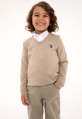 Erkek Çocuk Açık Haki Basic Kazak - 50315611038