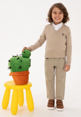 Erkek Çocuk Açık Haki Basic Kazak - 50315611038