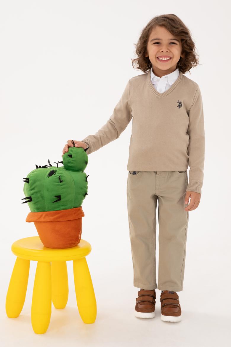 Erkek Çocuk Açık Haki Basic Kazak - 50315611038