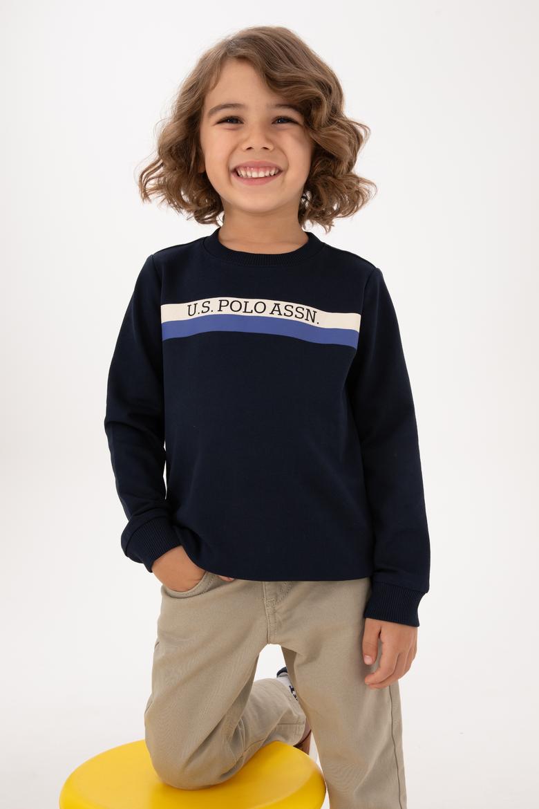 Erkek Çocuk Lacivert Basic Bisiklet Yaka Sweatshirt