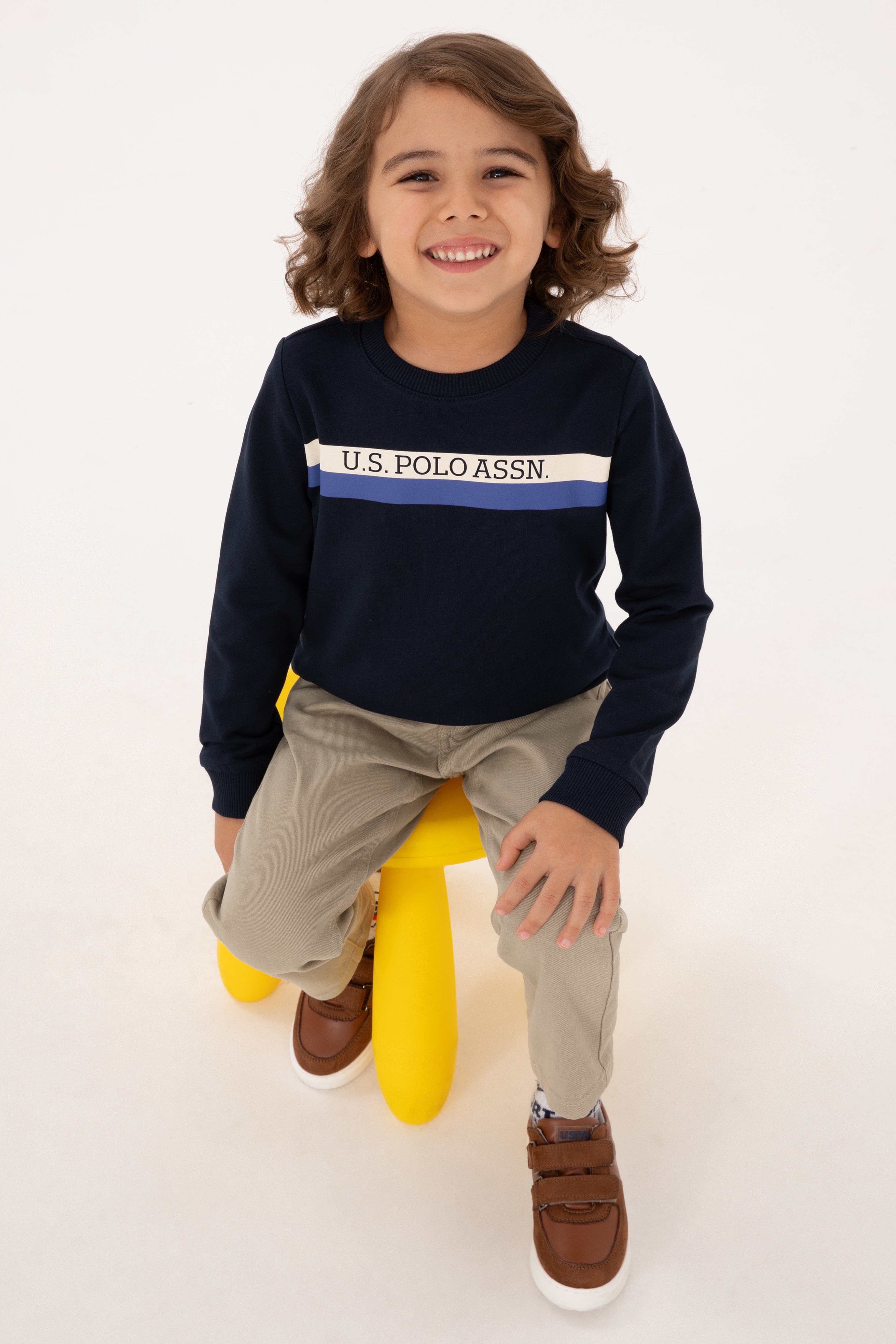 Erkek Çocuk Lacivert Basic Bisiklet Yaka Sweatshirt - Image 2