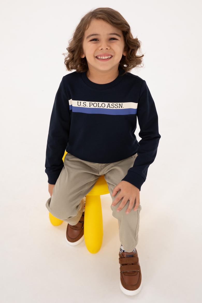 Erkek Çocuk Lacivert Basic Bisiklet Yaka Sweatshirt - 50313994017