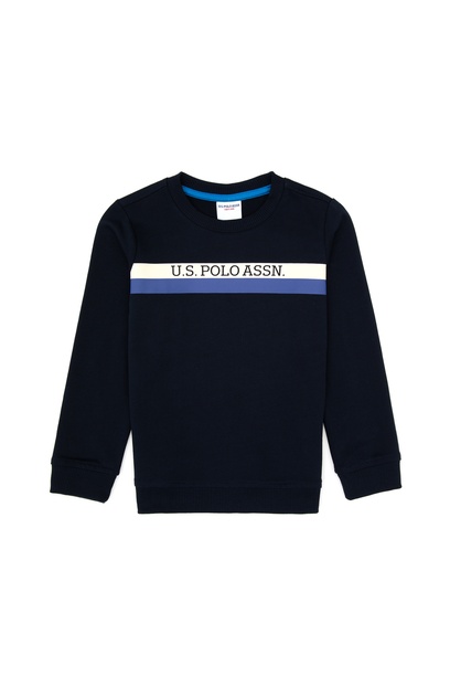 Erkek Çocuk Lacivert Basic Bisiklet Yaka Sweatshirt