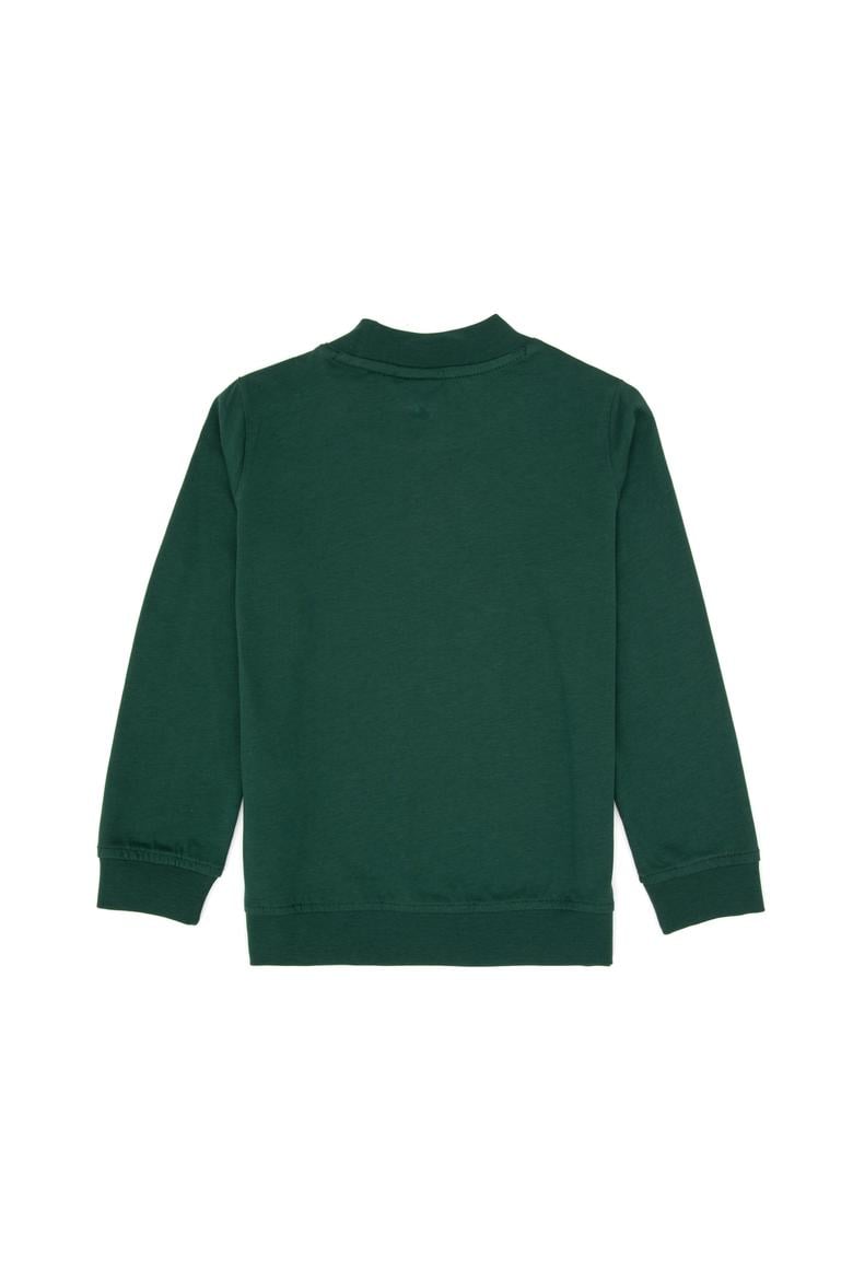 Erkek Çocuk Koyu Yeşil Basic Bisiklet Yaka Sweatshirt - 50314971017