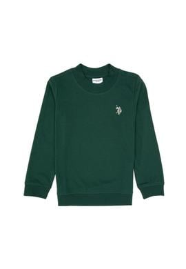 Erkek Çocuk Koyu Yeşil Basic Bisiklet Yaka Sweatshirt - 50314971017