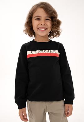 Erkek Çocuk Siyah Basic Bsiklet Yaka Sweatshirt - 50313994050