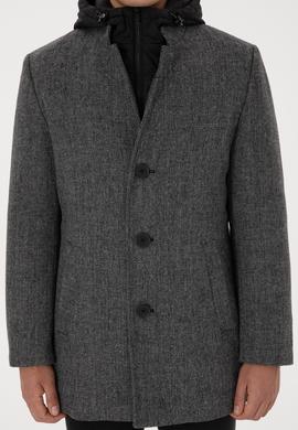 Erkek Gri Kaşe Kaban - 50310341017