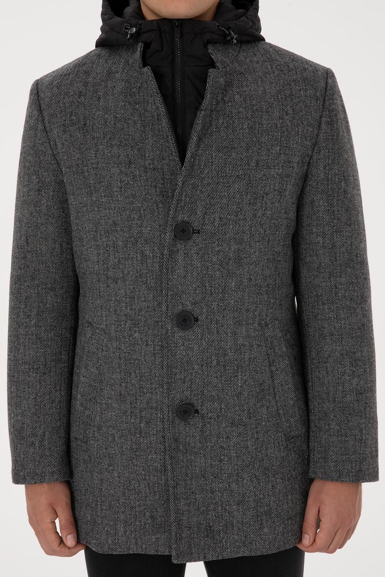 Erkek Gri Kaşe Kaban - 50310341017