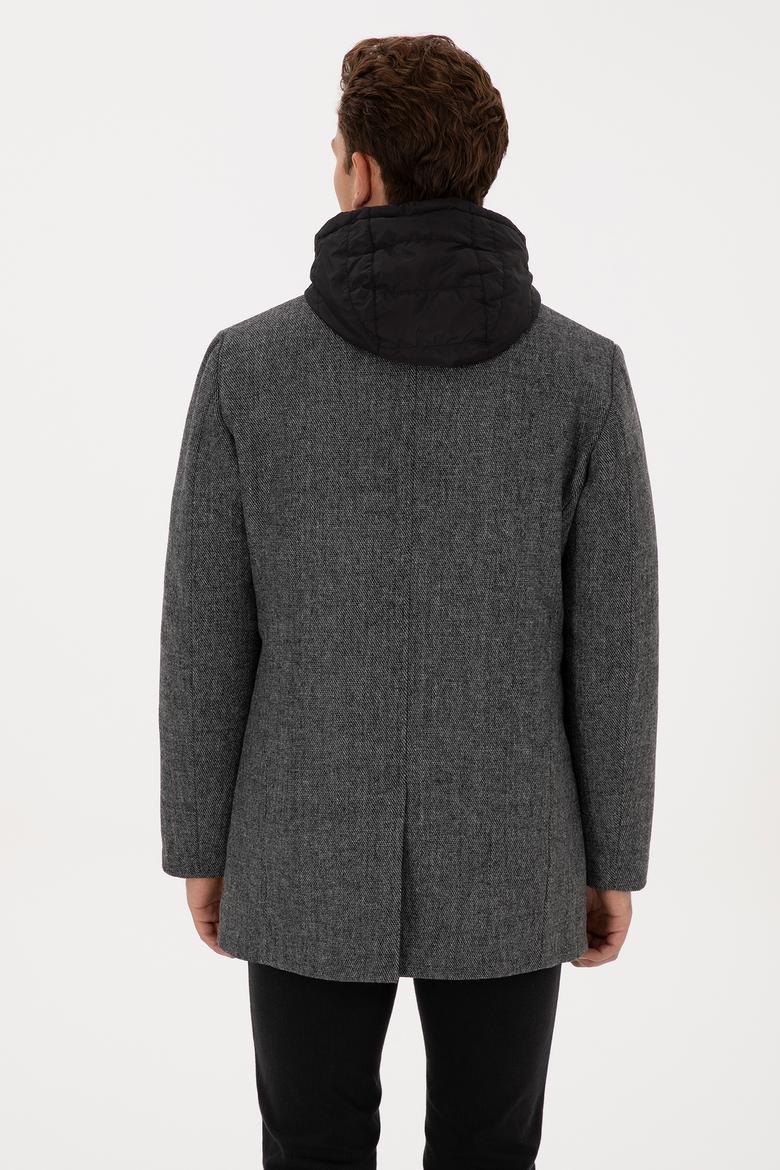 Erkek Gri Kaşe Kaban - 50310341017