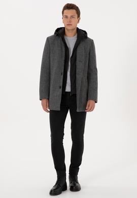 Erkek Gri Kaşe Kaban - 50310341017