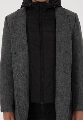 Erkek Gri Kaşe Kaban - 50310341017