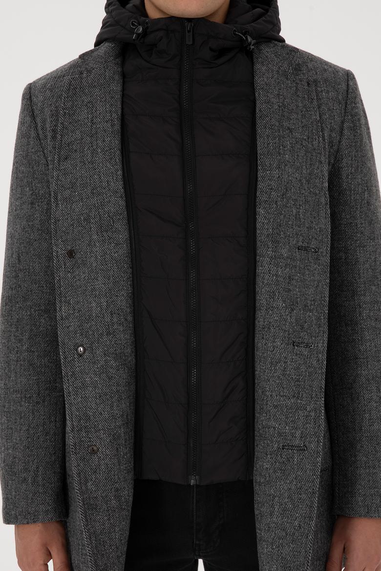 Erkek Gri Kaşe Kaban - 50310341017