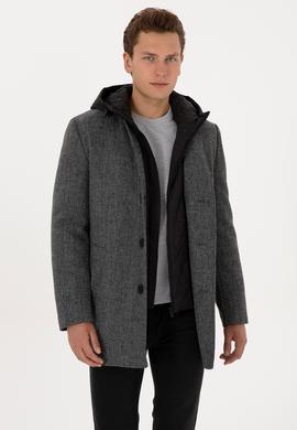 Erkek Gri Kaşe Kaban - 50310341017