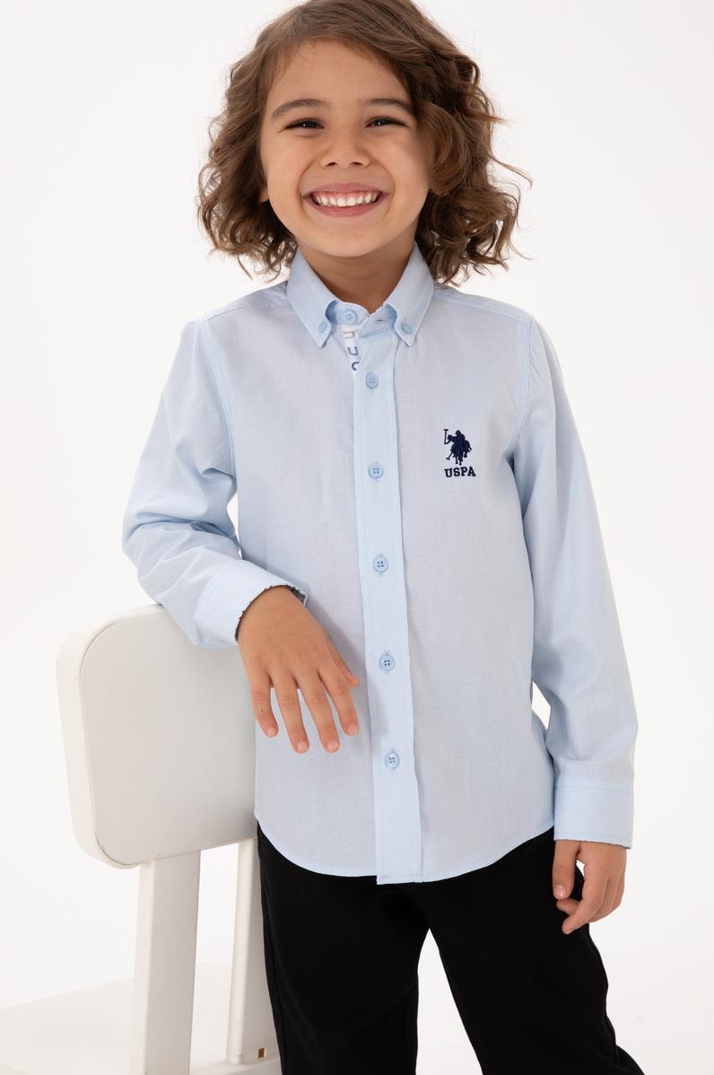 Erkek Çocuk Açık Mavi Uzun Kollu Gömlek