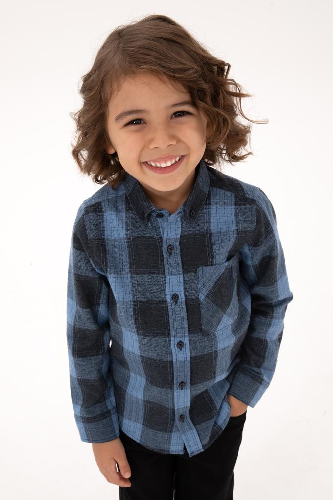 Erkek Çocuk Açık Mavi Uzun Kollu Gömlek