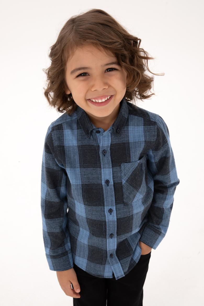 Erkek Çocuk Açık Mavi Uzun Kollu Gömlek