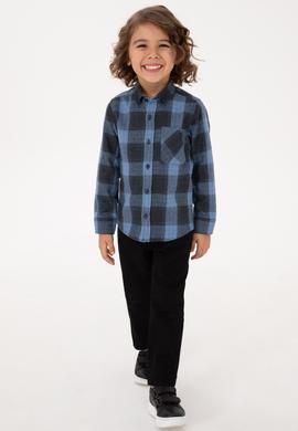 Erkek Çocuk Açık Mavi Uzun Kollu Gömlek - 50316669002