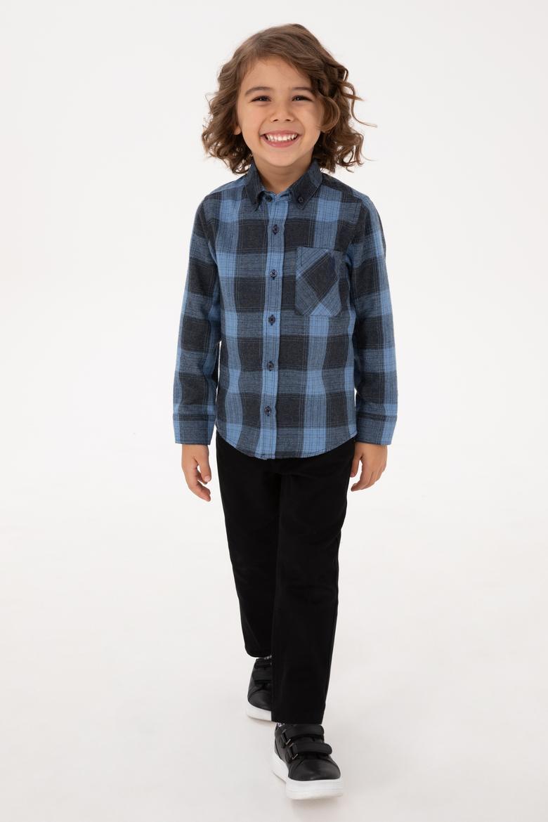 Erkek Çocuk Açık Mavi Uzun Kollu Gömlek - 50316669002