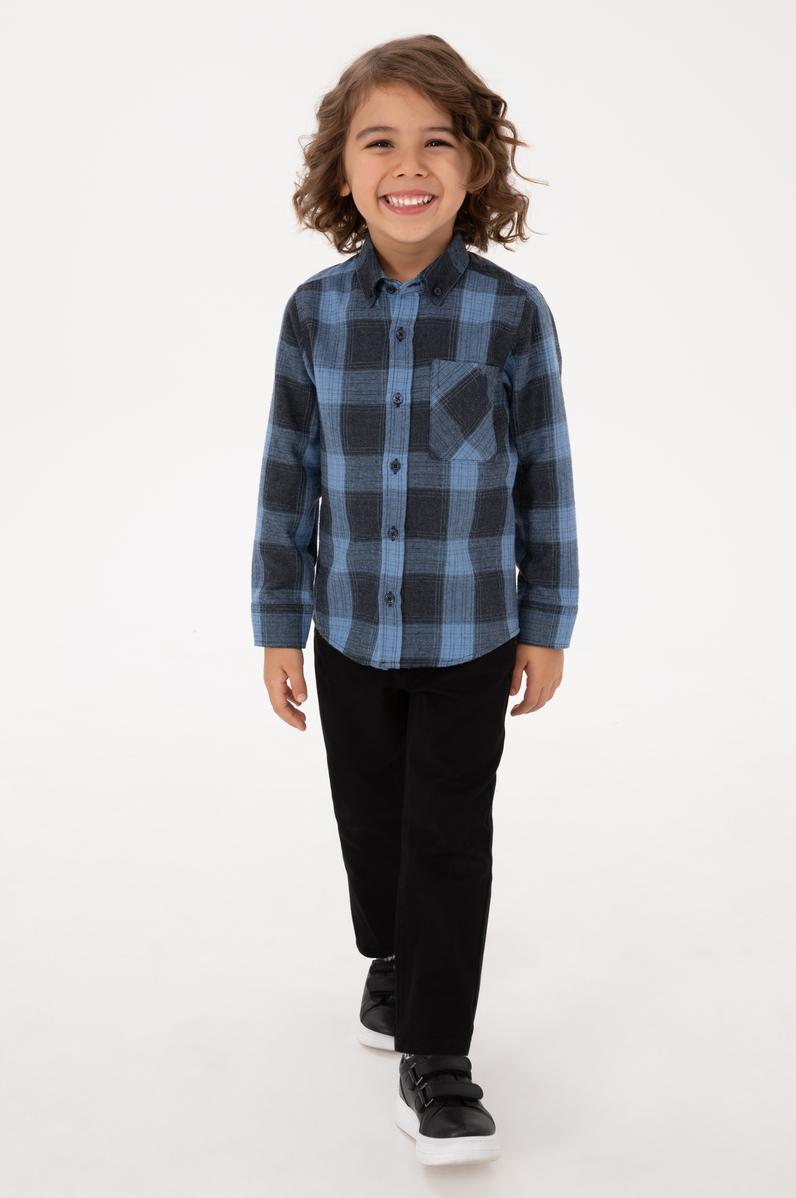 Erkek Çocuk Açık Mavi Uzun Kollu Gömlek