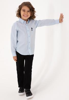 Erkek Çocuk Açık Mavi Uzun Kollu Gömlek - 50316701003