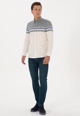 Erkek Koyu Yeşil Uzun Kollu Gömlek - 50308483014