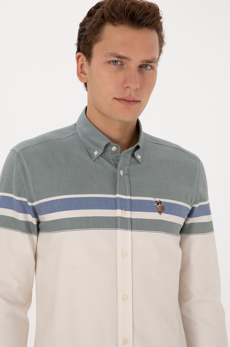 Erkek Koyu Yeşil Uzun Kollu Gömlek