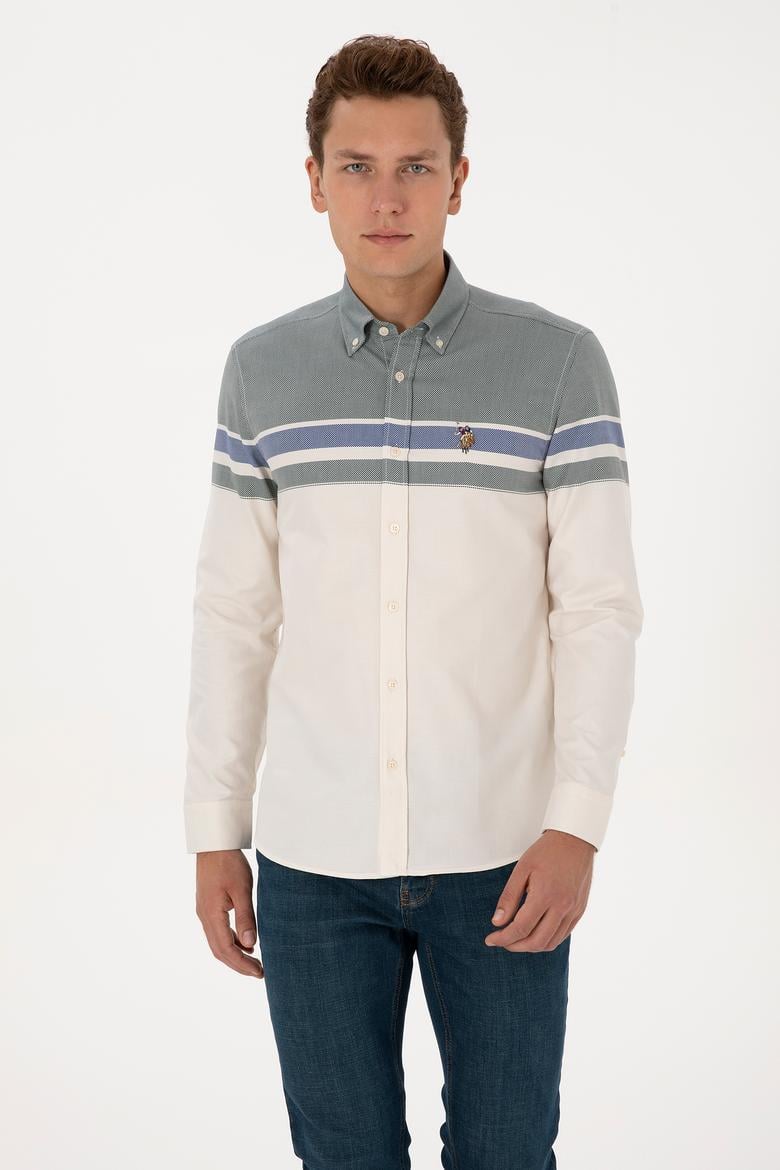 Erkek Koyu Yeşil Uzun Kollu Gömlek