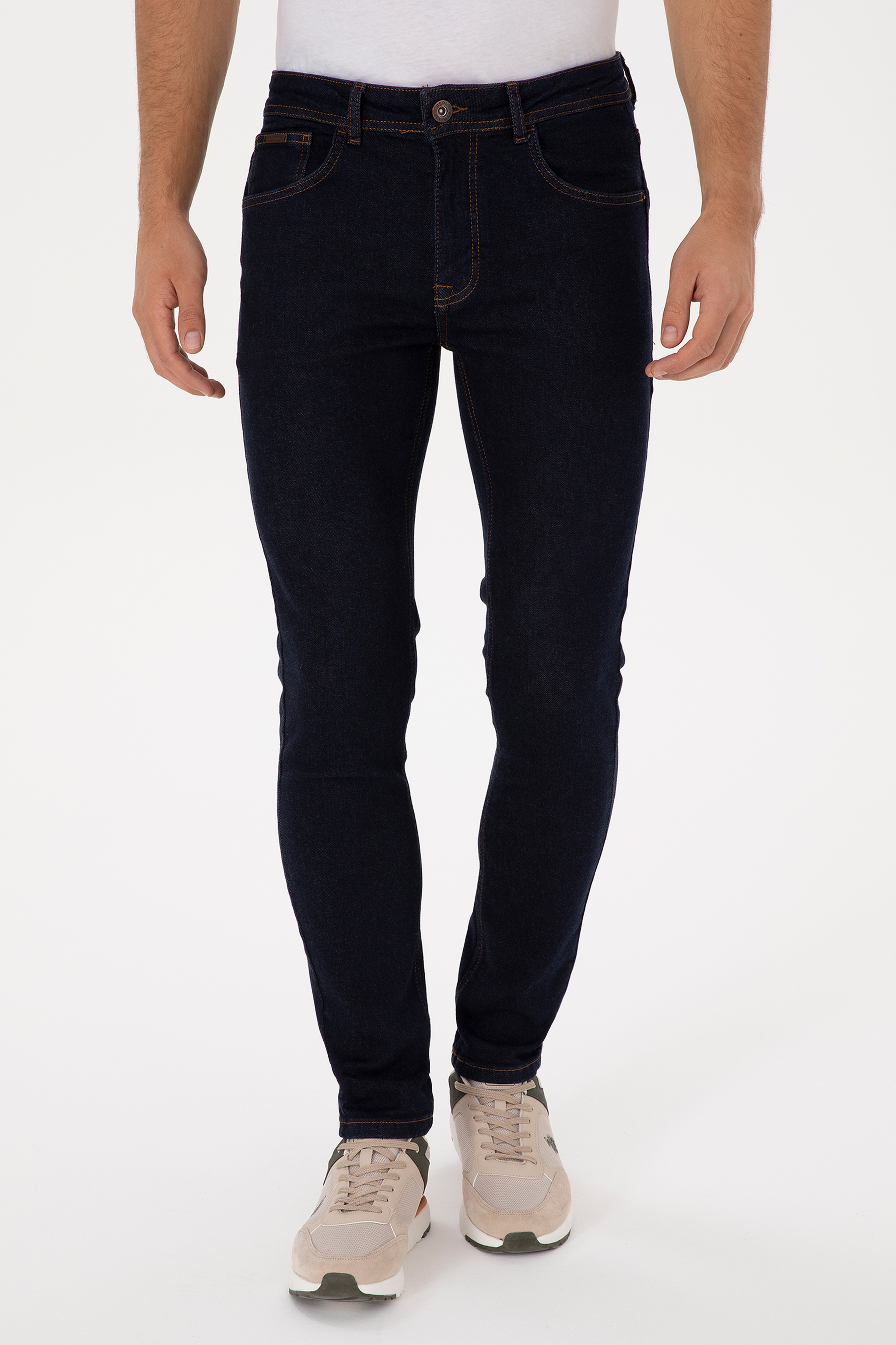 Erkek Koyu Mavi Real Slim Fit Jean Pantolon - Image 2